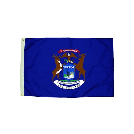 Flagzone Durawavez Nylon Outdoor Flag w/Heading + Grommets, Michigan, 3ft x 5ft 2212051